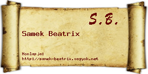 Samek Beatrix névjegykártya